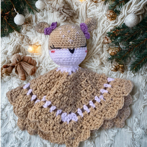 Horgolt csinos őzikés babakendő alvóka plüss - Meska.hu