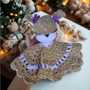 Horgolt csinos őzikés babakendő alvóka plüss - játék & sport - Meska.hu