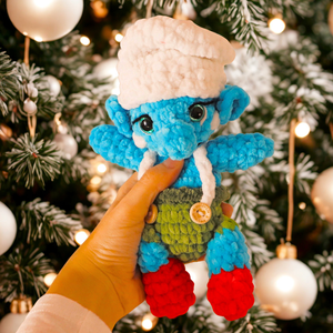 Horgolt karácsonyi hupikék törpikék plüss, Játék & Sport, Plüssállat & Játékfigura, Plüss mesefigurák, Horgolás, MESKA
