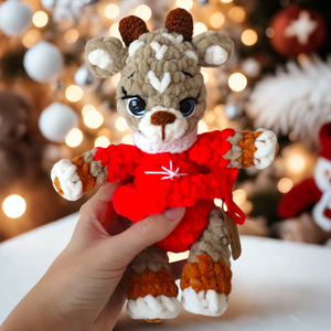 Horgolt karácsonyi rénszarvas plüss gyerekeknek, Karácsony, Mikulás, Mikulás ajándékok, Horgolás, MESKA