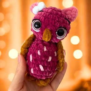 Horgolt rózsaszín bagoly plüss gyerekeknek - játék & sport - plüssállat & játékfigura - bagoly - Meska.hu