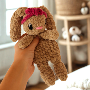 Horgolt nyuszi alvóka plüss - játék & sport - plüssállat & játékfigura - nyuszi - Meska.hu