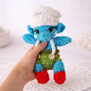 Horgolt hupikék törpikék plüss  - játék & sport - plüssállat & játékfigura - plüss mesefigurák - Meska.hu