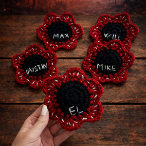 Horgolt Stranger Things inspirálta poháralátét - Meska.hu