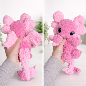 Horgolt rózsaszín aranyos sárkány plüss - játék & sport - plüssállat & játékfigura - plüss sárkány - Meska.hu