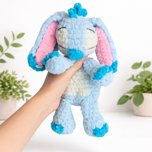 Horgolt nagy méretű Stitch alvóka plüss - játék & sport - plüssállat & játékfigura - plüss mesefigurák - Meska.hu