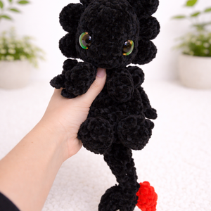 Horgolt Fogatlan és Fényfúria ihlette sárkány plüss - játék & sport - plüssállat & játékfigura - plüss sárkány - Meska.hu