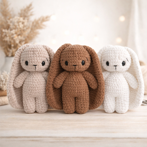 Horgolt nyuszi plüssök több színben, Játék & Sport, Plüssállat & Játékfigura, Nyuszi, Horgolás, MESKA