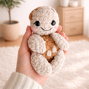 Horgolt bézs teknős plüss gyerekeknek - játék & sport - plüssállat & játékfigura - teknős - Meska.hu