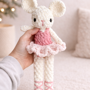 Horgolt balerina egér plüss - játék & sport - plüssállat & játékfigura - egér - Meska.hu