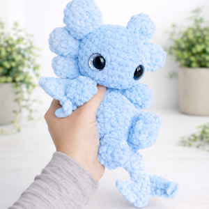 Horgolt kék sárkány plüss - játék & sport - plüssállat & játékfigura - szörnyike - Meska.hu