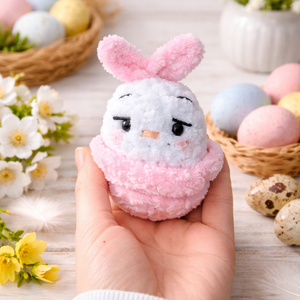 Horgolt húsvéti dísz nyuszik tojásban - ünnepi díszek, dekorációk - húsvéti díszek és dekorációk - húsvéti kosár - Meska.hu