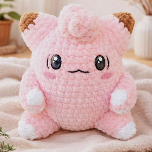 Horgolt Pokémon inspirálta Jigglypuff plüss, Játék & Sport, Plüssállat & Játékfigura, Plüss mesefigurák, Hímzés, Horgolás, MESKA