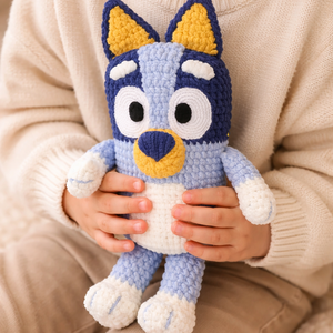 Horgolt Bluey inpsirálta plüss gyerekeknek - Meska.hu