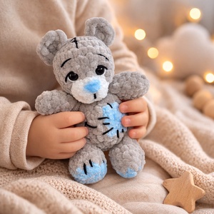 Horgolt foltozott maci plüss  - Meska.hu