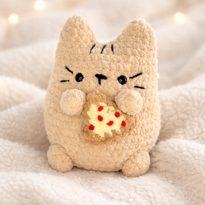 Horgolt cica plüss pizzával, Játék & Sport, Plüssállat & Játékfigura, Cica, Horgolás, MESKA