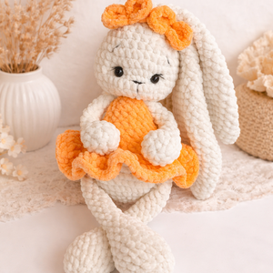 Horgolt balerina nyuszi plüss több színben - játék & sport - plüssállat & játékfigura - nyuszi - Meska.hu