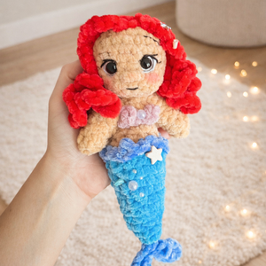 Horgolt sellő lány plüss amigurumi baba - Meska.hu