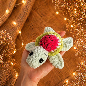 Horgolt görögdinnye teknős plüss - játék & sport - plüssállat & játékfigura - teknős - Meska.hu