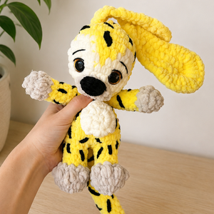 Horgolt Marsupilami inspirálta plüss gyerekeknek, Játék & Sport, Plüssállat & Játékfigura, Plüss mesefigurák, Horgolás, Hímzés, MESKA