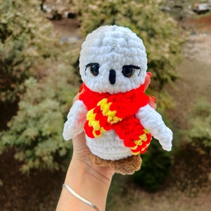 Horgolt Harry Potter Hedwig hóbagoly inspirálta plüss sállal  - játék & sport - plüssállat & játékfigura - bagoly - Meska.hu