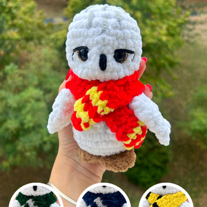 Horgolt Harry Potter Hedwig hóbagoly inspirálta plüss sállal  - játék & sport - plüssállat & játékfigura - bagoly - Meska.hu