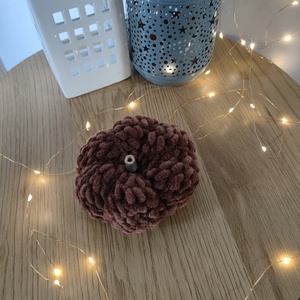 Horgolt tök zseníliafonalból, fa száracskával (10 cm), Kellékek & szerszámok, Dekorációs kellékek, Őszi dekor, Őszi dekortök, Horgolás, MESKA