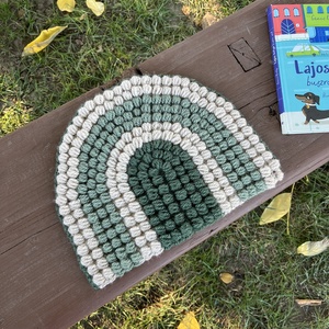 Horgolt szivárvány párna - otthon & életmód - lakástextil - székpárna, huzat - Meska.hu