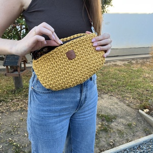 Horgolt musztársárga övtáska  őszi hangulatban, Táska & Tok, Övtáska, Horgolás, Varrás, MESKA
