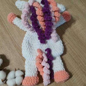 Horgolt plüss unikornisos alvóka  - baba - mama - baba játékok - szundikendő, alvóka - Meska.hu