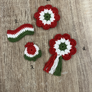 Horgolt kokárdák - Meska.hu