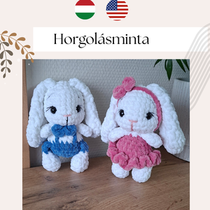 Kicsi hosszúfülű nyuszi horgolásminta, DIY (Csináld magad), Szabásminta, útmutató, Horgolási minta, , MESKA