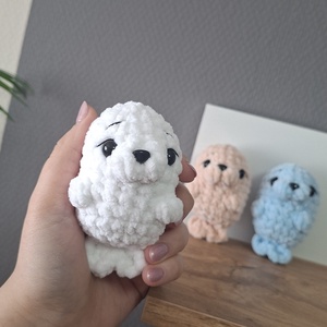 Horgolt mini fóka, Játék & Sport, Plüssállat & Játékfigura, Más figura, Horgolás, MESKA