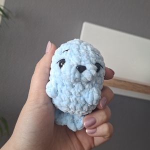 Horgolt mini fóka - játék & sport - plüssállat & játékfigura - más figura - Meska.hu