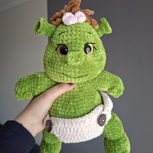 Bébi shrek - játék & sport - plüssállat & játékfigura - szörnyike - Meska.hu
