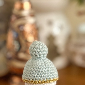 Angyalka pasztellkék sapkával - karácsony - karácsonyi ajándékozás - karácsonyi ajándékcsomagolás - Meska.hu