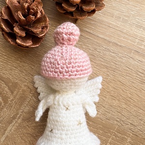 Angyalka színes sapkával - karácsony - karácsonyi ajándékozás - karácsonyi ajándékcsomagolás - Meska.hu