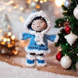 Horgolt baba, horgolás, amigurumi, téli baba, eszkimó baba, kézműves baba - Meska.hu