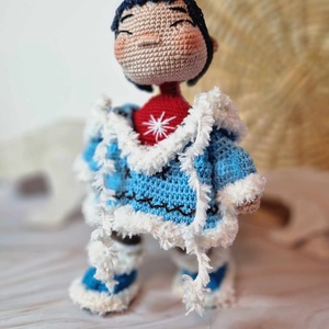 Horgolt baba, horgolás, amigurumi, téli baba, eszkimó baba, kézműves baba - játék & sport - baba & babaház - baba - Meska.hu