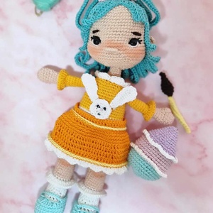 Sziporka horgolt húsvéti baba, kézműves baba, húsvéti baba, amigurumi baba, kézzel készült baba - játék & sport - baba & babaház - baba - Meska.hu
