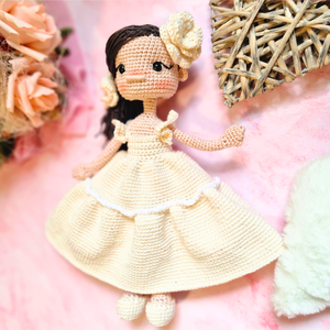 Horgolt baba, horgolás, amigurumi, esküvői baba, menyasszonyi baba - esküvő - emlék & ajándék - nászajándék - ceremónia szett - Meska.hu