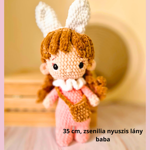 Horgolt baba, horgolás, amigurumi, zsenilia baba, nyuszis baba - Meska.hu