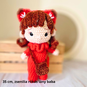 Horgolt baba, horgolás, amigurumi, zsenilia baba, rókás baba - Meska.hu