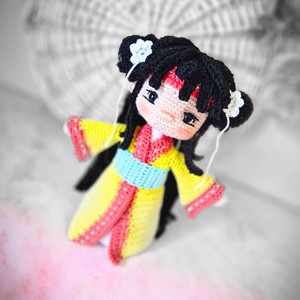 Horgolt baba, horgolás, amigurumi, gésa baba, anime figura - Meska.hu