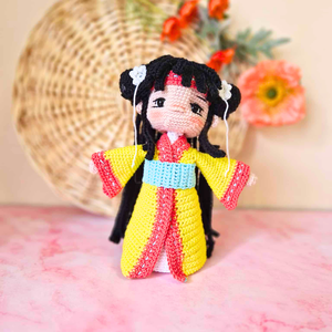 Horgolt baba, horgolás, amigurumi, gésa baba, anime figura - játék & sport - baba & babaház - baba - Meska.hu