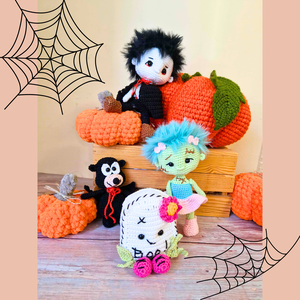 Horgolt baba, horgolás, amigurumi, Halloween, baba szett. Csokit vagy csalunk! - játék & sport - baba & babaház - baba - Meska.hu