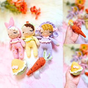 Horgolt baba, horgolás, amigurumi, Húsvéti mini babák - játék & sport - baba & babaház - baba - Meska.hu