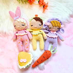 Horgolt baba, horgolás, amigurumi, Húsvéti mini babák - játék & sport - baba & babaház - baba - Meska.hu