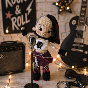 Rock lány baba. Amigurumi baba. Horgolt baba - játék & sport - plüssállat & játékfigura - ember - Meska.hu