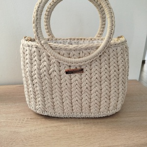 Bézs kézitáska, Táska & Tok, Kézitáska & válltáska, Kézitáska, Horgolás, MESKA